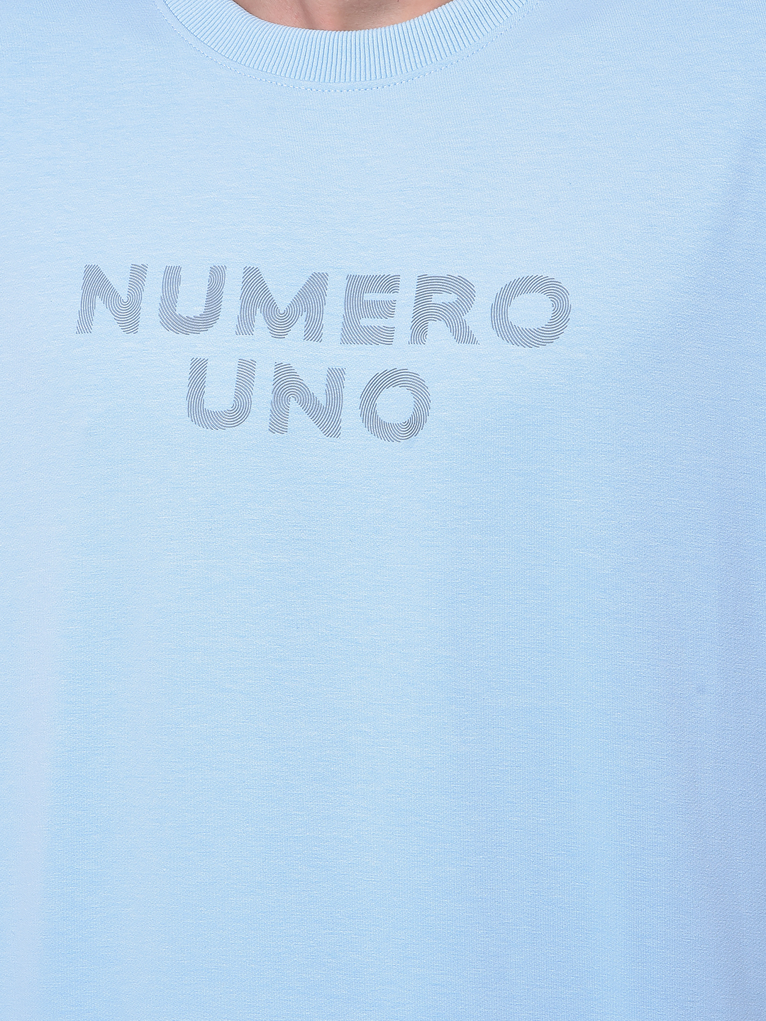 Numero Uno Men Sky Blue Round Neck Sweatshirt